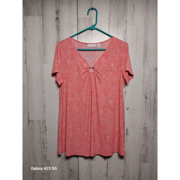 Susan Graver Blouse Lot Of 2 Blue Pink Size Medium - Picture 2 of 9